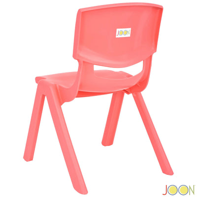 6 of 7:JOON Stackable Plastic Kids Learning Chairs, Coral, 20.5x12.75X11 Inches, 2-Pack (Pack of 2) 