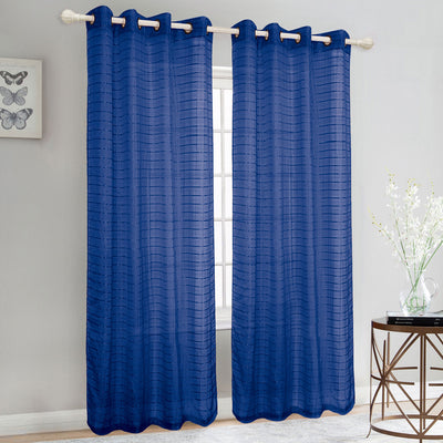 8 of 14:Panneau de fenêtre à œillets Trenton Box en voile transparent, 54 x 84 pouces 