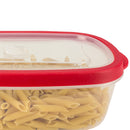 2 of 5:Home Basics 5 Piece Spill-Proof  Rectangle Plastic Food Storage  Container with Ventilated, Snap-On  Lids, Red 