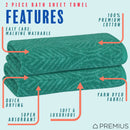 18 of 23:PREMIUS 2 Pack Leaf 100% Cotton Yarn Dyed Bath Sheet Towel, 32x64 Inches 
