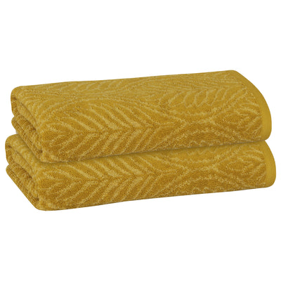 5 of 24:PREMIUS 2 Pack Leaf 100% Cotton Yarn Dyed Hand Towel, 16x28 Inches 