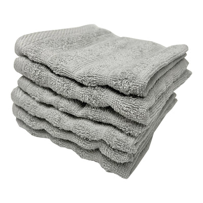 2 of 4:ECO LUXE Ribbed 6-Piece Cotton Washcloth Towel, 12x12 Inches 
