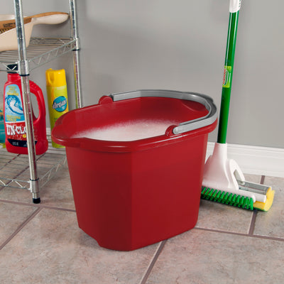 1 of 2:Sterilite Dual Spout Pail with Handle, Classic Red, 16 Quart 