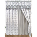 1 of 1:Devika Panel de bolsillo para barra de jacquard con cenefa y respaldo adjuntos, plateado-plateado, 54 x 84 pulgadas (paquete de 12) 