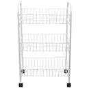 3 of 6:Home Basics Carrito de cocina multiusos de metal con ruedas, color blanco 