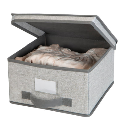 2 of 4:Caja de almacenamiento mediana Simplify en gris jaspeado 