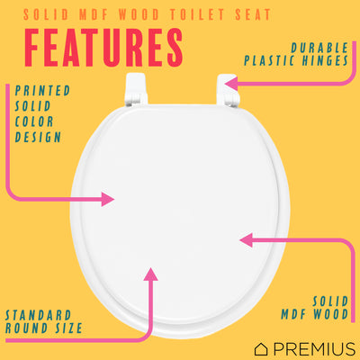 2 of 14:PREMIUS Wood Toilet Seat, Standard Round, 17 Inches 