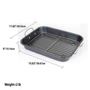 6 of 6:Home Basics Roast Pan with Grill Rack, Grey 