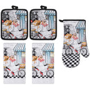 38 of 61:PREMIUS 5 Piece Printed Kitchen Linen Set, 2 Cotton Towels, 2 Pot Holders, 1 Oven Mitt 