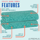 6 of 23:PREMIUS 2 Pack Damask 100% Cotton Yarn Dyed Hand Towel, 16x28 Inches 