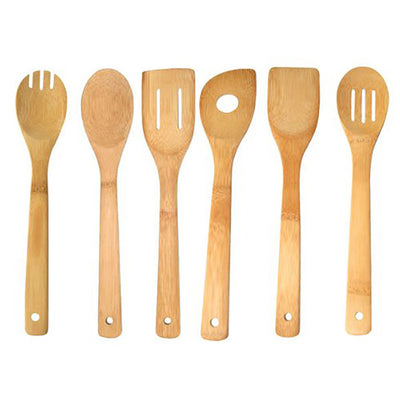 4 of 7:Ensemble d'ustensiles de cuisine en bambou Home Basics, 6 pièces, 6,3 x 30,5 x 6,3 cm 