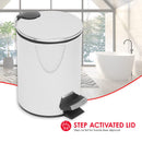 5 of 7:Poubelle ronde Home Basics de 3 litres avec poignée de transport, acier inoxydable mat 