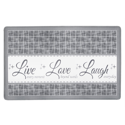 3 of 4:Achim Live Love Laugh Decorative Anti-Fatigue Mat, Grey, 18x30 Inches 