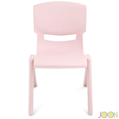 5 of 8:Chaises d'apprentissage empilables en plastique pour enfants JOON, rose poudré, 52,1 x 32,7 x 28 cm, lot de 2 (lot de 2) 