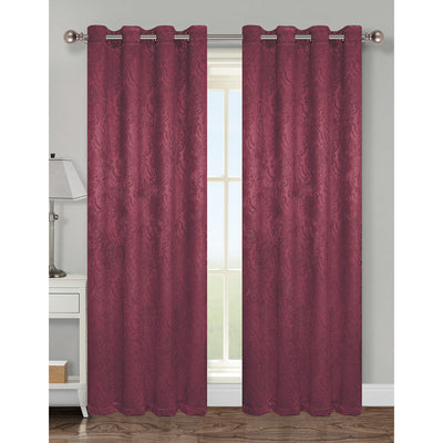 10 of 11:Panel de ventana con ojales para oscurecer la habitación Mabel Damask, 54 x 84 pulgadas 