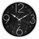 1 of 1:PREMIUS Modern Numeral Bold Round Analog Wall Clock, Marble Black, 14 Inches 