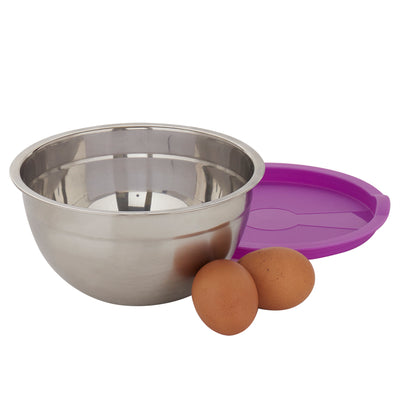 3 of 4:Home Basics 6-Piece Stainless Steel Nesting Mixing Bowls with Lids 