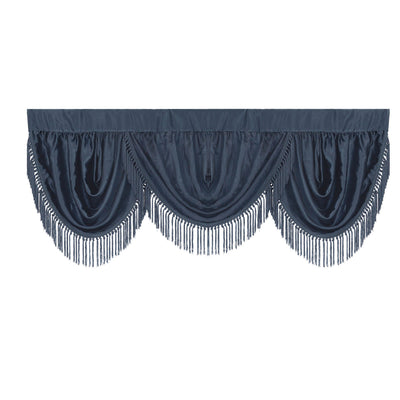 6 of 7:Bellissimo Crushed Satin Rod Pocket Panel And Waterfall Valance Window Treatments 