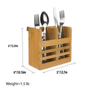 3 of 3:Home Basics Bamboo Utensil Holder and  Fast-Drying Rack with Built-in Hooks, Natural 