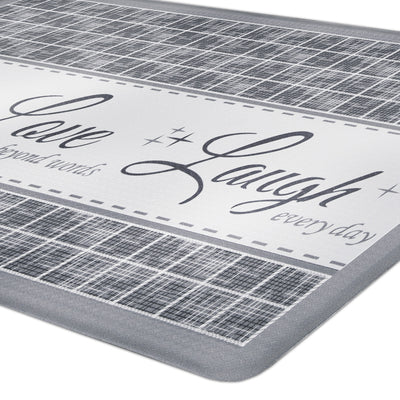 4 of 4:Achim Live Love Laugh Decorative Anti-Fatigue Mat, Grey, 18x30 Inches 