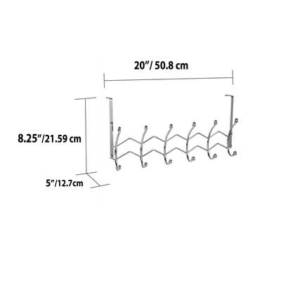 6 of 6:Home Basics Chrome Plated Steel 6 Hook Over the Door Hanging Rack 