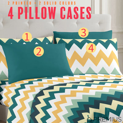 11 of 28:PREMIUS Montego Soft Wrinkle-Free Microfiber Sheet Set, Green-Yellow 