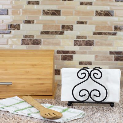 5 of 5:Porte-serviettes en acier Home Basics Scroll Collection, noir 