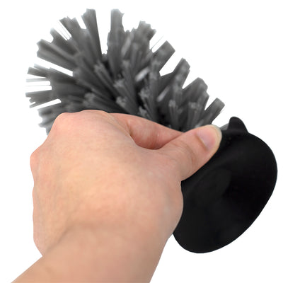 3 of 5:Brosse d'évier à ventouse Home Basics en plastique, noire 