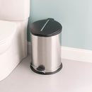 2 of 3:Home Basics 20 Liter Brushed Stainless Steel  with Plastic Top Waste Bin, Silver 