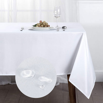 7 of 19:Oxford Spill Proof Solid Colored Tablecloth 