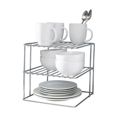 2 of 4:Étagère d'angle jumbo à 3 niveaux Neu Home en chrome 