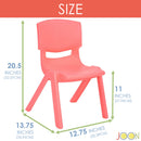 3 of 7:JOON Stackable Plastic Kids Learning Chairs, Coral, 20.5x12.75X11 Inches, 2-Pack (Pack of 2) 
