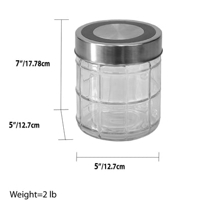 7 of 7:Home Basics Chex Collection 37 oz. Medium Glass Canister with Stainless Steel Lid 