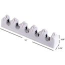 7 of 7:Home Basics - Organizador de escoba y fregona de plástico con 5 ranuras y 6 ganchos, color blanco 