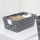 5 of 5:Home Basics Stripe Woven Strap Small Storage Bin, Grey 