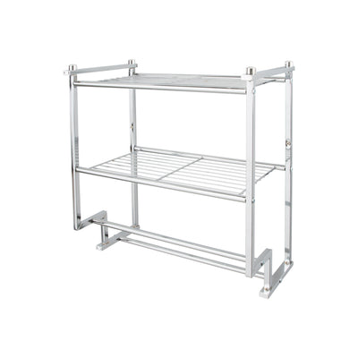 1 of 4:Neu Home 2 Tier Wall Mounted Shelf with Towel Rack 