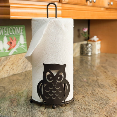 3 of 4:Porte-essuie-tout en forme de hibou Home Basics, bronze, 13,5 x 6 pouces 