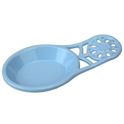 2 of 5:Repose-cuillère robuste en fonte Sunflower de Home Basics, bleu clair 