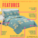 2 of 8:PREMIUS Lucea 3 Piece Microfiber Wrinkle-Free Quilt Set, Soft Blue 
