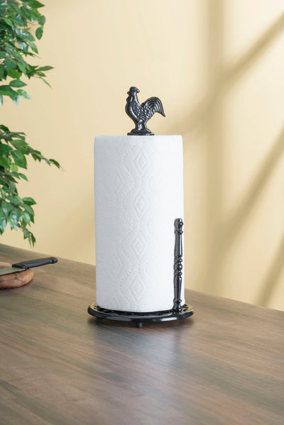 2 of 3:Porte-essuie-tout en fonte Home Basics en forme de coq, noir 