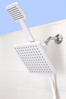 2 of 4:Home Basics Hydrospa Luxe Dual  Function Handheld Shower Massager with Extra Wide Rainfall Shower Head and 5 ft Tangle-Free Hose, White 