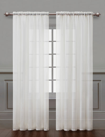 46 of 50:Paquete de 2 paneles de ventana con bolsillo para barra transparente Diamond, 54 x 84 pulgadas 