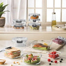 2 of 5:FineDine 24 Piece Glass Storage Containers with Lids, Gray 
