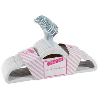 1 of 4:Simplify Kids 25 Pack Velvet Hangers in White 