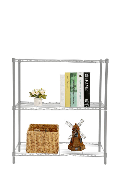 1 of 4:Home Basics 3 Tier Wide Steel Wire Shelf, Grey 