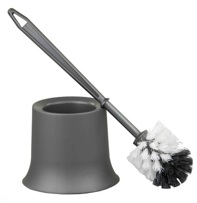 1 of 6:Brosse WC en plastique Home Basics avec support compact, gris 