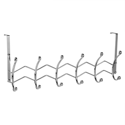 3 of 6:Home Basics Chrome Plated Steel 6 Hook Over the Door Hanging Rack 