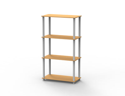 1 of 1:Home Basics 4 Tier Open Wood Storage Shelf, Natural 