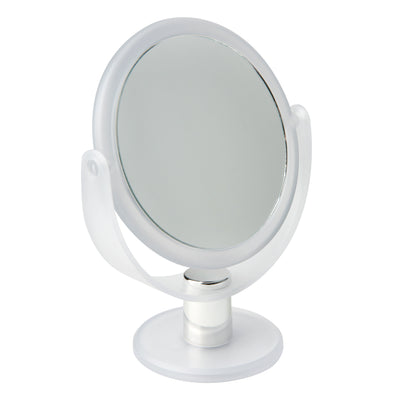1 of 2:Home Details Dual Sided 10X Magnification Rubberized Vanity Mirror in Frost 
