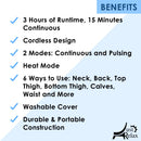 7 of 8:Just Relax Masajeador inalámbrico Shiatsu para hombros y cuello con calor, gris 